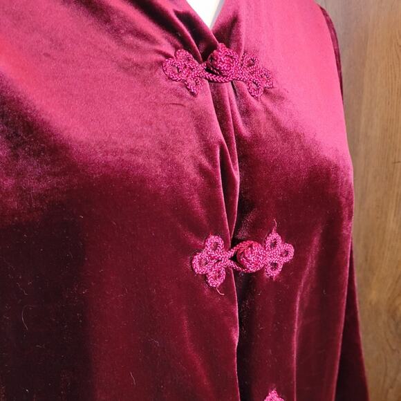 NATORIOUS Red Velvet Jacket Frog & Loop Sz Small  Kitschy Romantic Dopamine - Picture 3 of 10